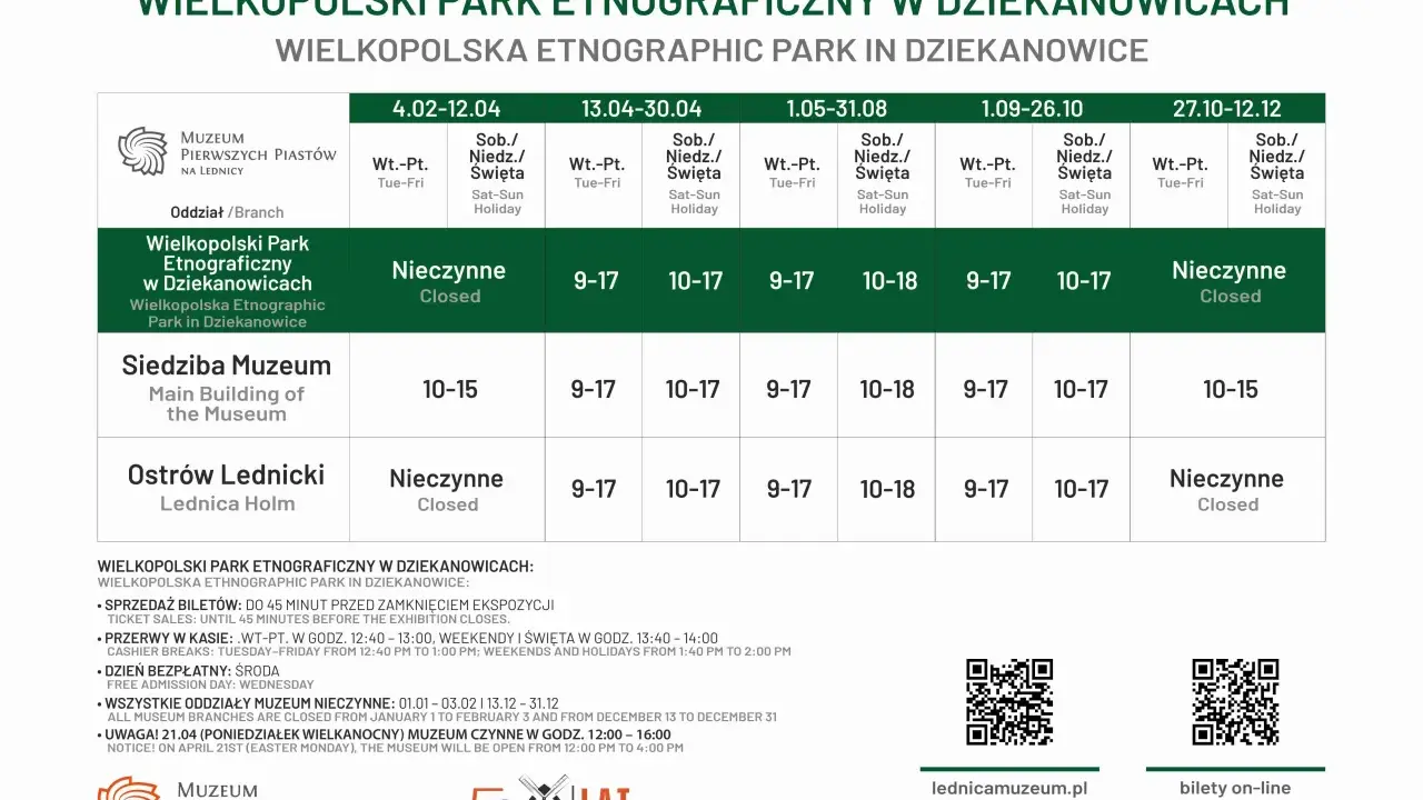 Wielkopolski Park Etnograficzny w Dziekanowicach - godziny otwarcia i informacje o biletach. Skansen zaprasza!