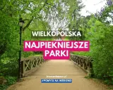 Drewniany mostek prowadzi przez zielony park w Wielkopolsce. Odkryj najpiękniejsze parki krajobrazowe w Wielkopolsce na weekendowy wypad.