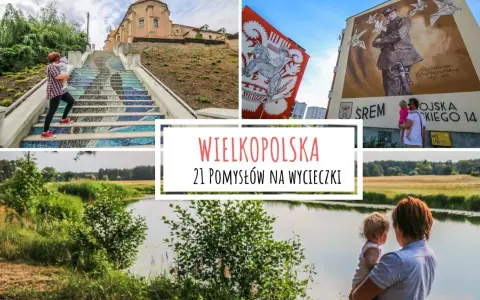 Wielkopolska: mozaikowe schody prowadzące do zamku, mural z powstańcem, widok na jezioro. Idealne miejsca na wycieczki, może i na wieżę widokową.