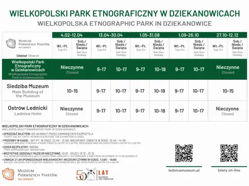 Wielkopolski Park Etnograficzny w Dziekanowicach - godziny otwarcia i informacje o biletach. Skansen zaprasza!